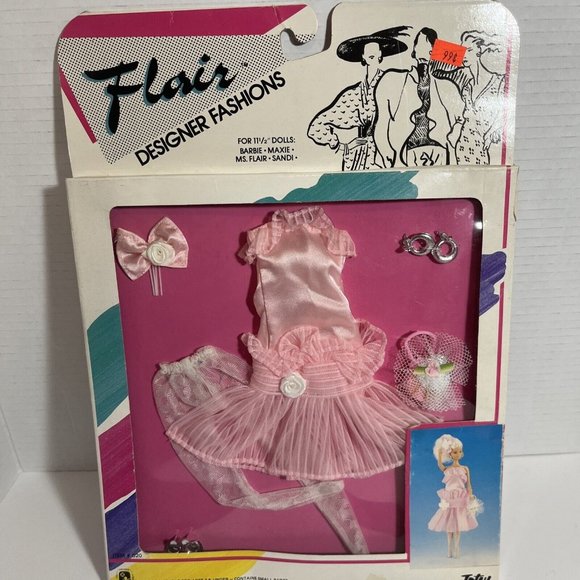 NOS Flair 11.5" Doll Outfit & Accessories By Totsy for Barbie Pink Prom Dress - Picture 1 of 4